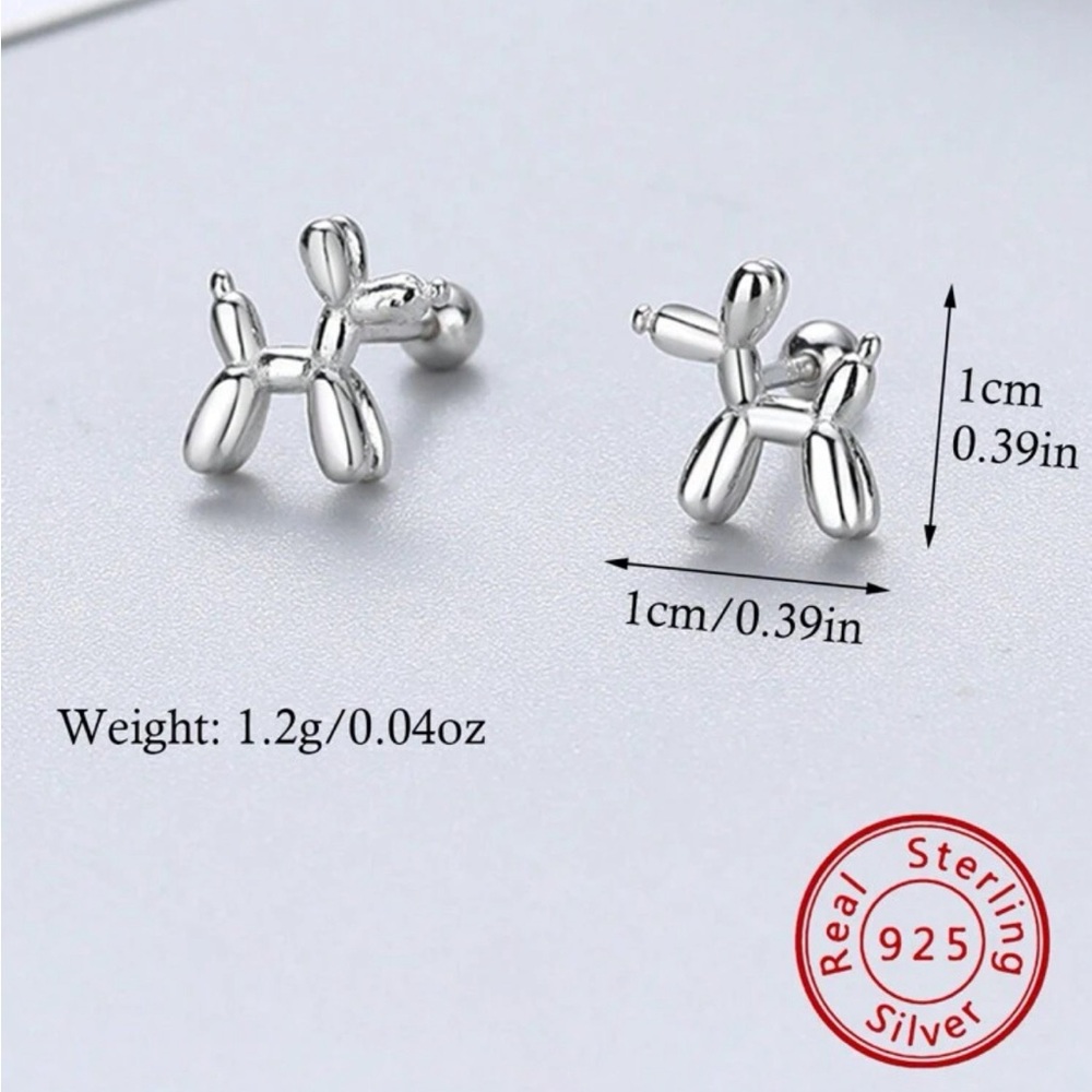 ✨Sterling Silver Balloon Dog Earrings - Picture 4 of 8